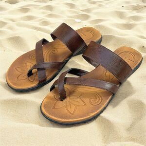 BOC Born Concept Sandals Womens 7M Bellisi Slip-On Strappy Toe Flat Slide Brown